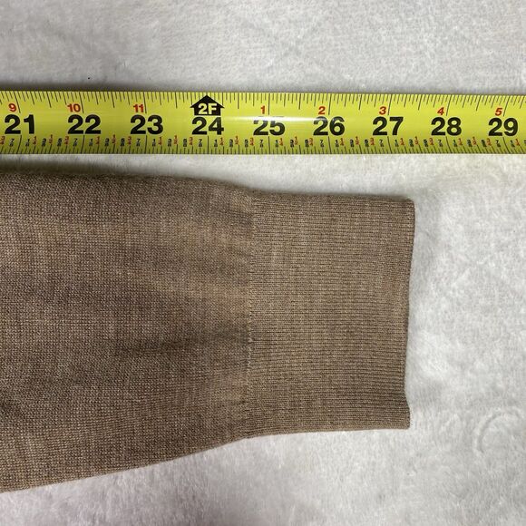 Calvin Klein Men's Sz Lg Sweater V-Neck Wool Blend Preppy GrandpaCore Tan Casual - Picture 7 of 7